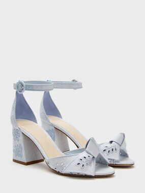 Alexandre Birman Maxi Clarita Embroidery 75 Serene Blue - Worn Once